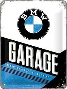 Placă metalică BMW - Garage, (15 x 20 cm)