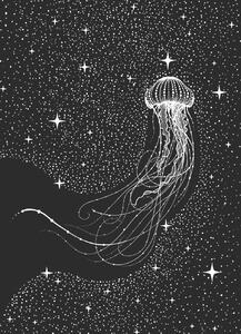 Ilustrare Starry Jellyfish, Aliriza Cakir, (30 x 40 cm)
