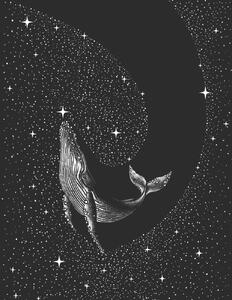 Ilustrație Starry Whale, Aliriza Cakir, (30 x 40 cm)