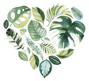Ilustrare Handpainted illustration with colorful tropical leaves., Ekaterina Skorik, (40 x 40 cm)