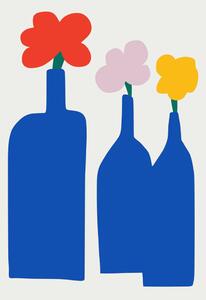 Ilustrație Blue Bottle Vase, Little Dean, (30 x 40 cm)