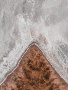 Fotografie de artă Triangular shaped land mass at the, Abstract Aerial Art, (30 x 40 cm)