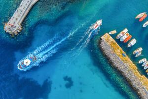 Fotografie de artă Aerial view of colorful boats and, den-belitsky, (40 x 26.7 cm)