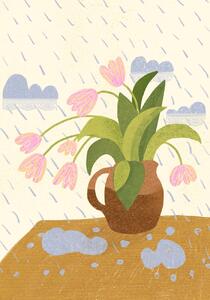 Ilustrare Flowers in the rain, Gigi Rosado, (26.7 x 40 cm)