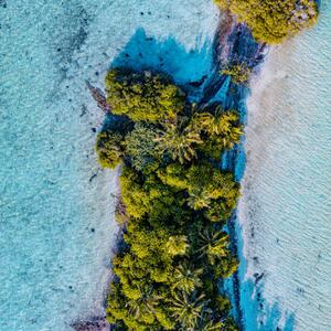 Fotografie Aerial shot of tropical island, Maldives, graphixel