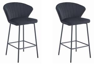 Set 2 Scaun Bar Kors Catifea Negru
