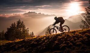 Fotografie Golden hour biking, Sandi Bertoncelj, (40 x 22.5 cm)