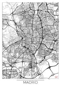 Harta Madrid, Hubert Roguski, (30 x 40 cm)