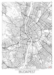 Harta Budapest, Hubert Roguski, (30 x 40 cm)