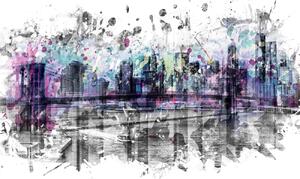 Ilustrare Modern Art NEW YORK CITY Skyline Splashes, Melanie Viola, (40 x 26.7 cm)