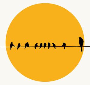 Ilustrare Birds Family, Kubistika, (26.7 x 40 cm)