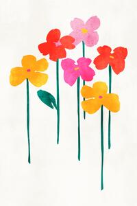 Ilustrare Little Happy Flowers, Kubistika, (26.7 x 40 cm)