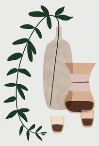 Ilustrare Boho coffee for two, Blursbyai, (30 x 40 cm)