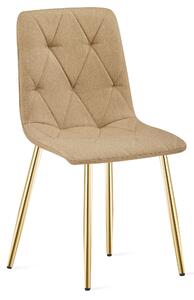 Scaun Bucatarie/Dining Fido ,Picioare Aurii, Textil Maro