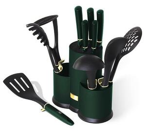 Berlinger Haus Set 12 ustensile de bucătărie în suport Emerald Collection