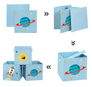Set 3 cutii de depozitare, Songmics, Negru, 30x30x30 cm