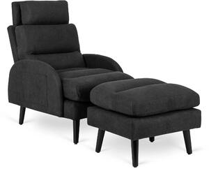 Fotoliu reglabil Hondurenas (negru) (cu taburete). Promo -22%. 1128925