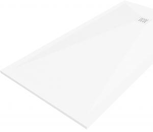 Mexen Stone+, cada dreptunghiulară din compozit mineral 160 x 80 cm, alb, capac alb, 44108016-W