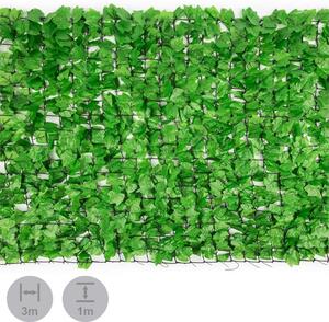 Blumfeldt Fency Ivy, frunze iedera de culoare verde deschis- gard de protecție împotriva vântului 300 x 100 cm