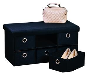 Kesper 15954 Comodă tapițată 6 compartimente,negru, 76 x 38 x 38 cm