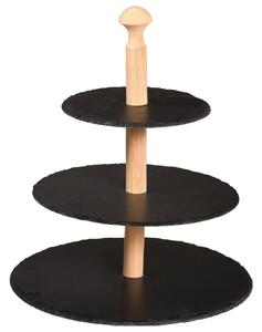 Kesper 38119 Ardezie etager rotund 3 niveluri , 30x 34 x 30 cm