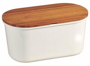 Kesper 58080 Tavă pentru pâine cu placă de tăiat,alb, 37 x 18 x 21,5 cm