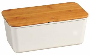 Kesper 58090 Tavă pentru pâine cu placă de tăiat,alb, 34 x 14 x 18 cm