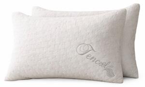 Set 2 perne cu spuma cu memorie maruntita TENCEL CONFORT, 50X70cm, Husa detasabila si lavabila din fibre Tencel, Fermitate/Inaltime reglabila