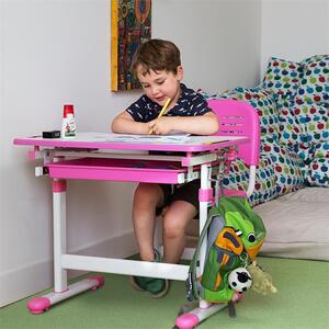 OneConcept Annika, birou de scris pentru copii, set de două piese, masă, scaun, reglabil pe înălțime