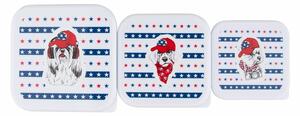 Set cutii pentru gustări Altom Easy Morning albastru, 3 buc