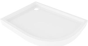 Mexen Flow+ cadă semicirculară asimetrică stânga 90 x 80 cm, luciu alb - 46Q108090LH