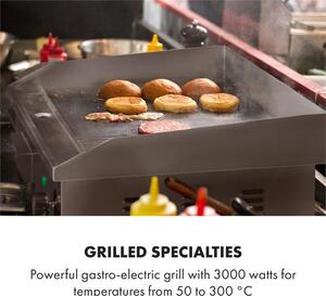 Klarstein Grillmeile 3000GR, grătarul electric, 3000 W, placă de grill, 54,5 x 35 cm, neted/striat