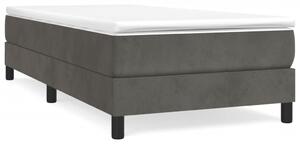 Cadru de pat box spring, gri închis, 90x200 cm, catifea