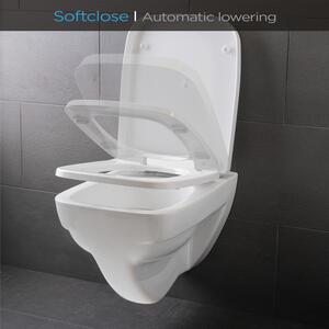 Blumfeldt Lamera, scaun de toaletă, în formă pătrată, pliabil automat, antibacterian, alb