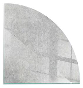 Placă semiovală din sticlă pentru șemineu Textură de beton într-un stil brut