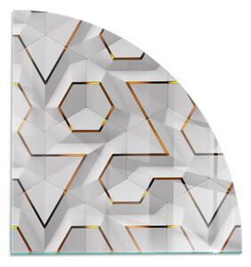 Placă semiovală din sticlă pentru șemineu Model de forme tridimensionale