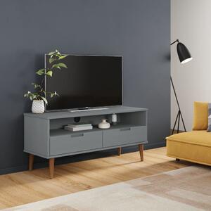 Comodă TV, gri, 106x40x49 cm, lemn masiv de pin