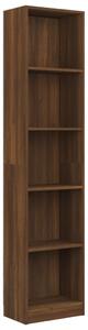 Bibliotecă 5 niveluri stejar maro 40x24x175 cm lemn compozit