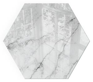 Sticlă hexagonală sub sobă Accente de marmură cu vene delicate