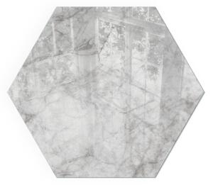 Sticlă hexagonală sub sobă Textură de marmură într-un stil elegant