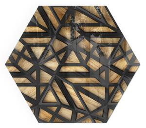 Sticlă hexagonală sub sobă Forme moderne cu accent din lemn