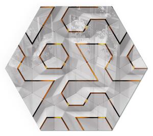 Placă hexagonală din sticlă pentru șemineu Model de forme tridimensionale