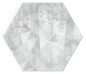 Placă hexagonală din sticlă pentru șemineu Abstracție geometrică în forme