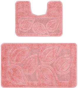 Set 2 Covorase Baie Flora Dusty Rose, 60x100 cm, 50x60 cm