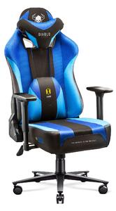 Scaun gaming din material Diablo X-Player 2.0: Frost black/ negru, King Size Diablochairs