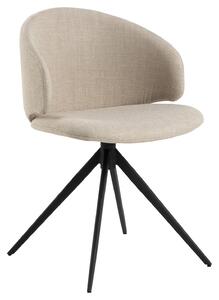 MAZZONI EXPORT NELA Bej (material Basel 24)/picioare negre - SCAUN MODERN ÎMPLĂTIT ROTATIV TAPIȚAT PENTRU SALON/LIVING/BIROU BOHO