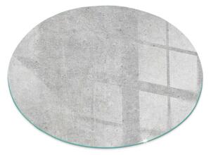 Placă rotundă din sticlă pentru șemineu Textură de beton într-un stil brut