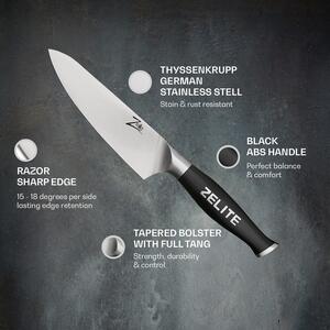Zelite Infinity by Klarstein Seria Comfort Pro, cuțitul bucătarului 6”, 56 HRC, oțel inoxidabil