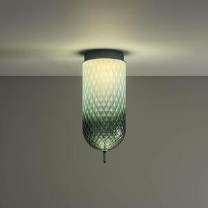 OLEV Plafonieră LED Curuba, verde, sticlă, înălțime 40 cm, 2.700 K, Verde, Camera de zi / sufragerie, Sticlă, Design