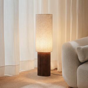 Lindby Lampadar Kimiko, înălțime 100 cm, lemn de nuc, material textil, Lemn, Camera de zi / sufragerie, Țesătură / Textil, Scandinavă